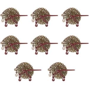 imageMytee Products 516 Grade 70 Chain and Binder Kit  Includes 8 51638 G70 Lever Style Snap Binder amp 8 516 x 20 G70 Chain wGrab Hooks  5400 lbs Safe Load Limit for Truck amp Flatbed Trailer8  Pack