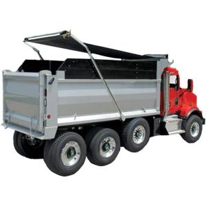 imageMytee Products Complete Electric Aluminum 4Spring Dump Truck Tarp System with 8 x 14 Mesh Tarp for Dump Truck Beds Upto 24 Long amp Under 106 Wide  Complete Dump Truck Tarping System8 x 16