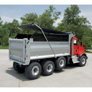 imageMytee Products Complete Electric Aluminum 4Spring Dump Truck Tarp System with 8 x 14 Mesh Tarp for Dump Truck Beds Upto 24 Long amp Under 106 Wide  Complete Dump Truck Tarping System7 x 18