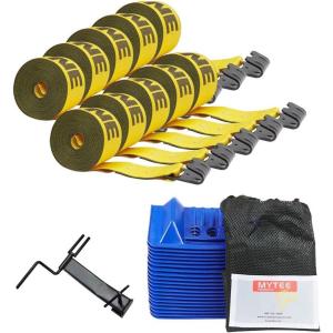 imageMytee Products Flatbed Tie Down Kit  31 Pieces 4 Inch Kinedyne Winch Strap Winder Corner Protector V Shaped