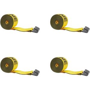 imageMytee Products Kinedyne 10 Pack 4 x27 Winch Straps wFlat Hook WLL 5400 Flatbed Tie Down Strap4  Pack