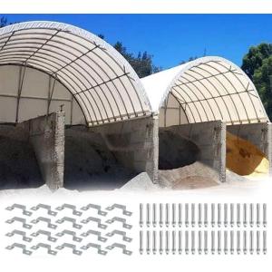 imageMytee Products Shipping Container Canopy Shelter Kit  40L x 40W 21 Oz 610 GSM PVC White Cover Storage Container Roof with Back End Wall  Snow UV and WeatherResistant40 x 20 Feet