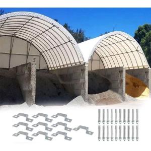 imageMytee Products Shipping Container Canopy Shelter Kit  40L x 40W 21 Oz 610 GSM PVC White Cover Storage Container Roof with Back End Wall  Snow UV and WeatherResistant20 x 40 Feet