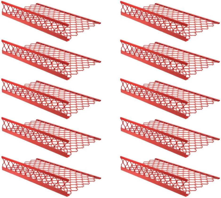 imageMytee Products 10 Pack 48x30 Drop Aluminum Mesh Brick Guard Corner Protector  L Shape Mesh Edge Guard Corrosion ResistantRed