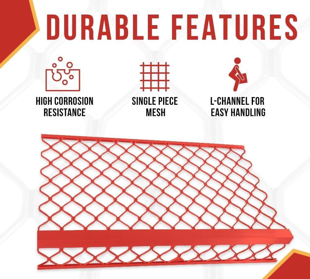 imageMytee Products 10 Pack 48x30 Drop Aluminum Mesh Brick Guard Corner Protector  L Shape Mesh Edge Guard Corrosion ResistantRed