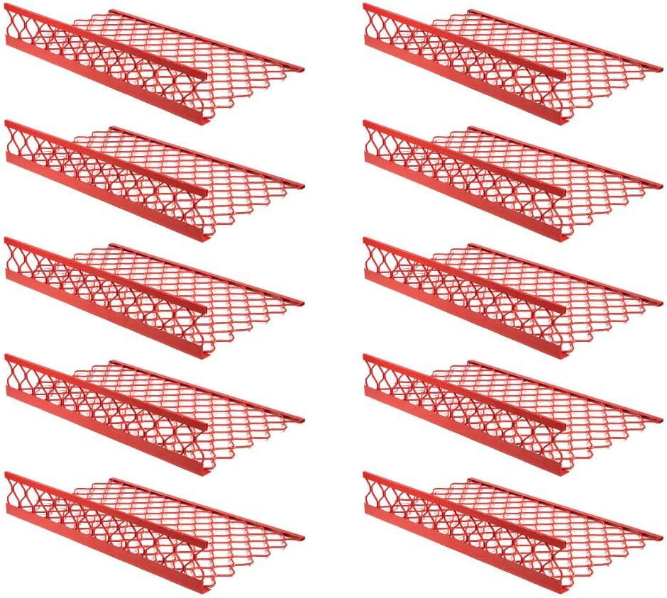imageMytee Products 10 Pack 48x30 Drop Aluminum Mesh Brick Guard Corner Protector  L Shape Mesh Edge Guard Corrosion ResistantRed