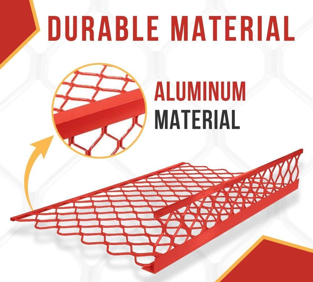 imageMytee Products 10 Pack 48x30 Drop Aluminum Mesh Brick Guard Corner Protector  L Shape Mesh Edge Guard Corrosion ResistantRed