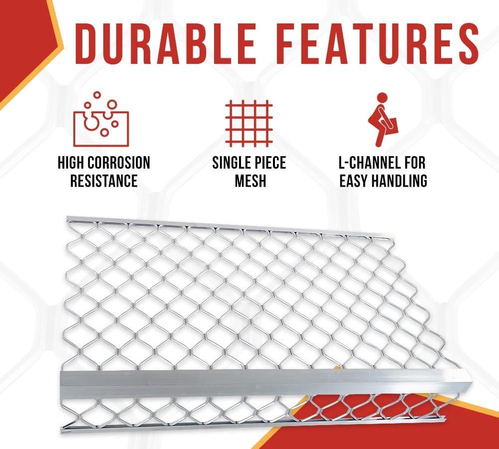 imageMytee Products 10 Pack 48x30 Drop Aluminum Mesh Brick Guard Corner Protector  L Shape Mesh Edge Guard Corrosion ResistantSilver