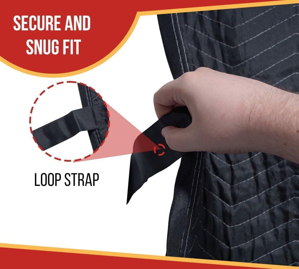 imageMytee Products Black Quilted and Padded Door Moving Cover  39x79 Polyester Washable and Reusable Furniture Door Blanket for Interior Exterior Use2  Pack