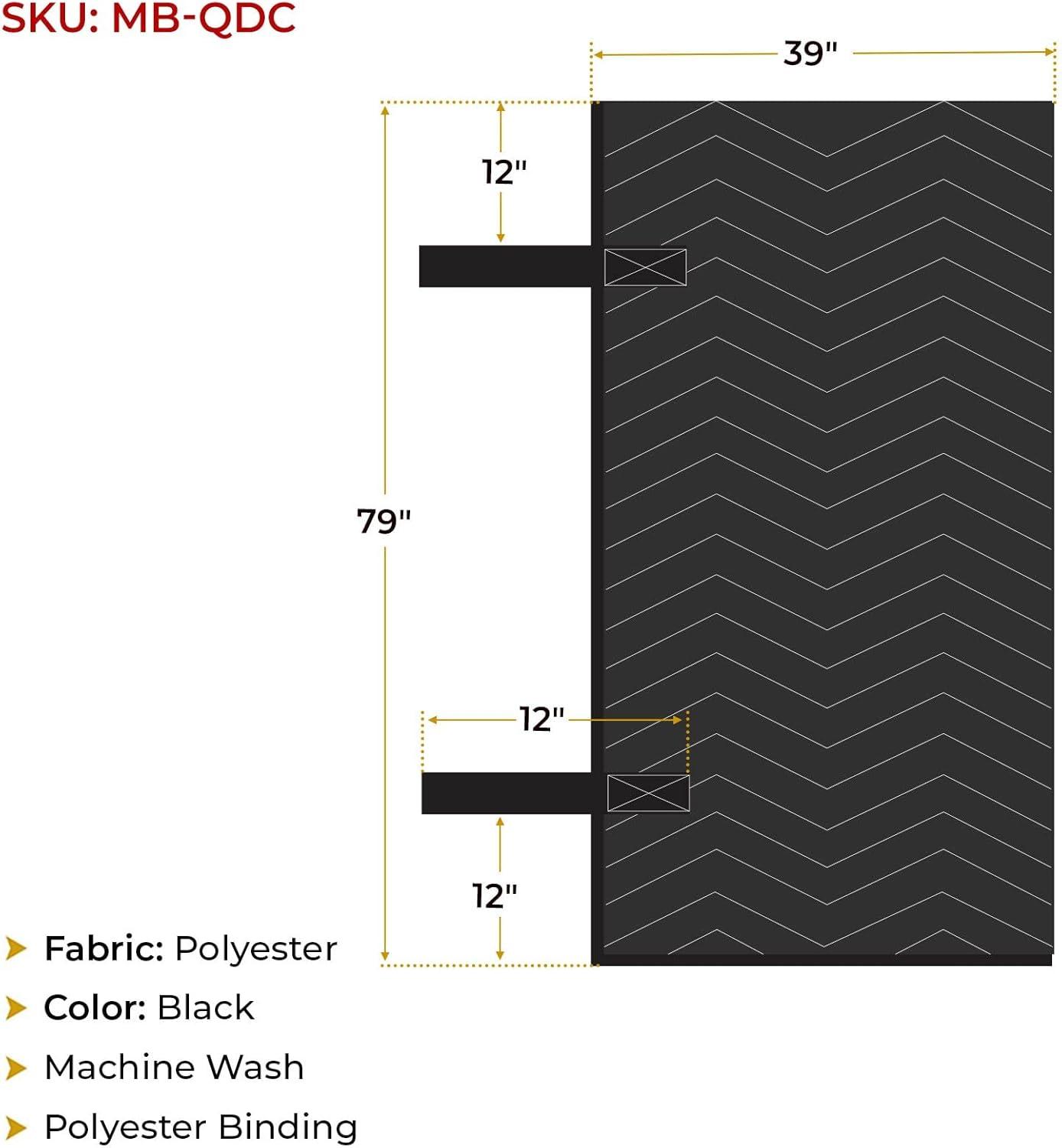 imageMytee Products Black Quilted and Padded Door Moving Cover  39x79 Polyester Washable and Reusable Furniture Door Blanket for Interior Exterior Use4  Pack