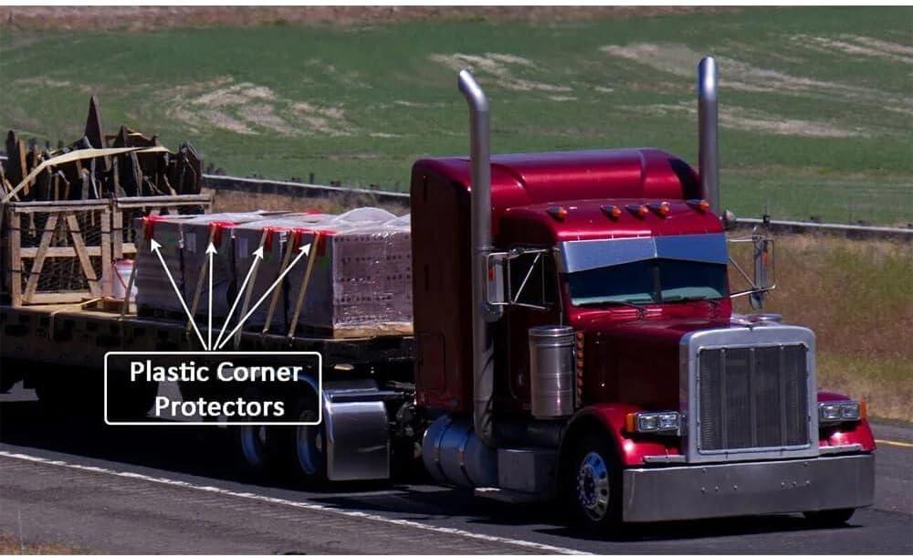 imageMytee Products V Shaped Board 4 Blue Plastic Corner Edge Protectors for Cargo Loads  Tie Down Strap Guard for Winch Ratchet Straps on Flatbed Trailers  VStyle Tie Downs Edge Protectors