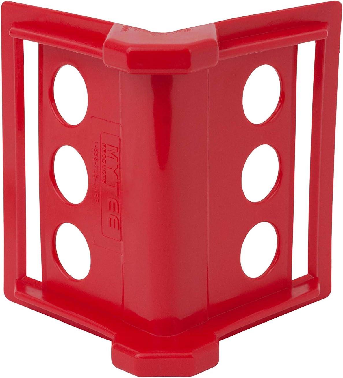imageMytee Products V Shaped Board 4 Red Plastic Corner Edge Protectors for Cargo Loads  Tie Down Strap Guard for Winch Ratchet Straps on Flatbed Trailers  VStyle Tie Downs Edge Protectors