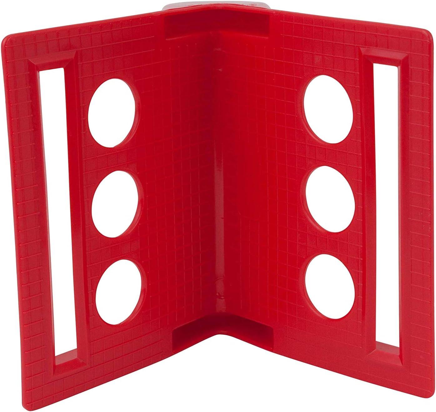 imageMytee Products V Shaped Board 4 Red Plastic Corner Edge Protectors for Cargo Loads  Tie Down Strap Guard for Winch Ratchet Straps on Flatbed Trailers  VStyle Tie Downs Edge Protectors