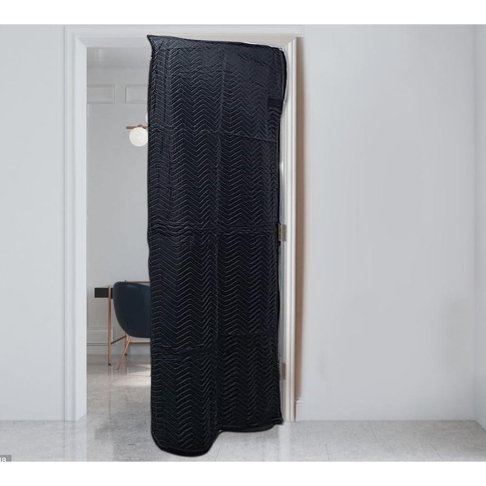 imageMytee Products Black Quilted and Padded Door Moving Cover  39x79 Polyester Washable and Reusable Furniture Door Blanket for Interior Exterior Use1 Pack