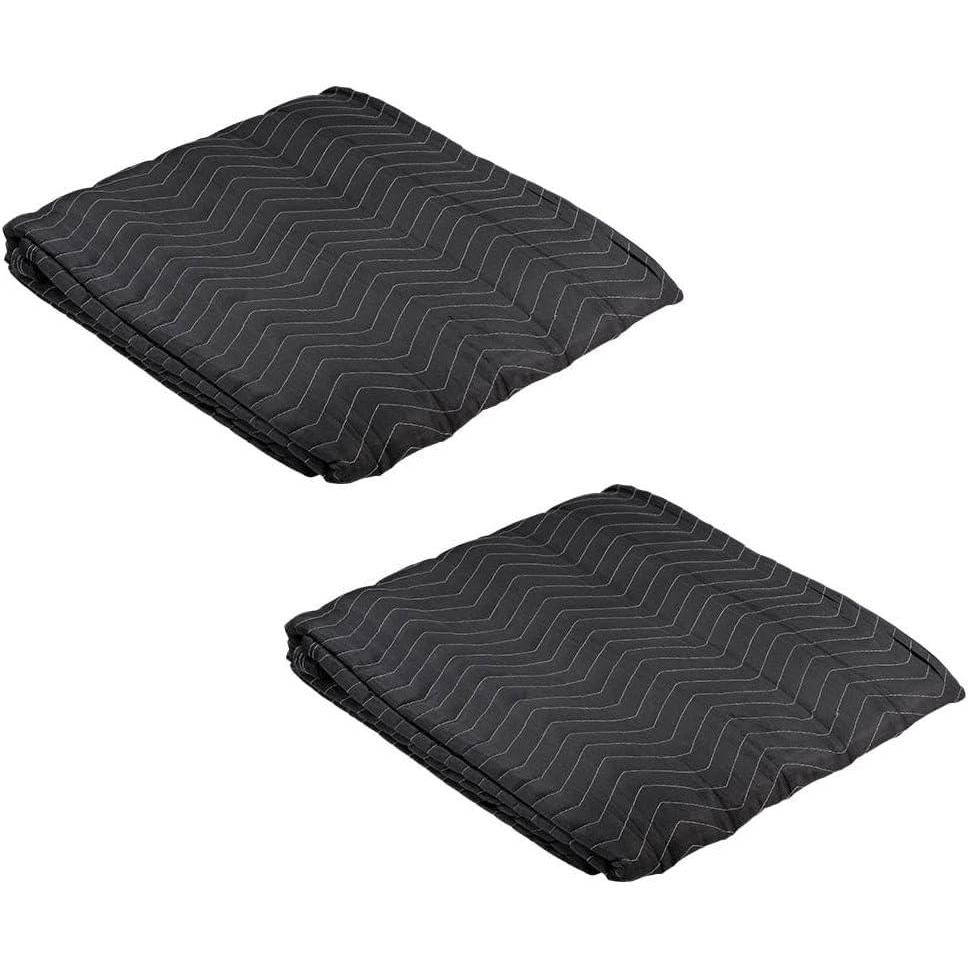 imageMytee Products Black Quilted and Padded Door Moving Cover  39x79 Polyester Washable and Reusable Furniture Door Blanket for Interior Exterior Use2  Pack
