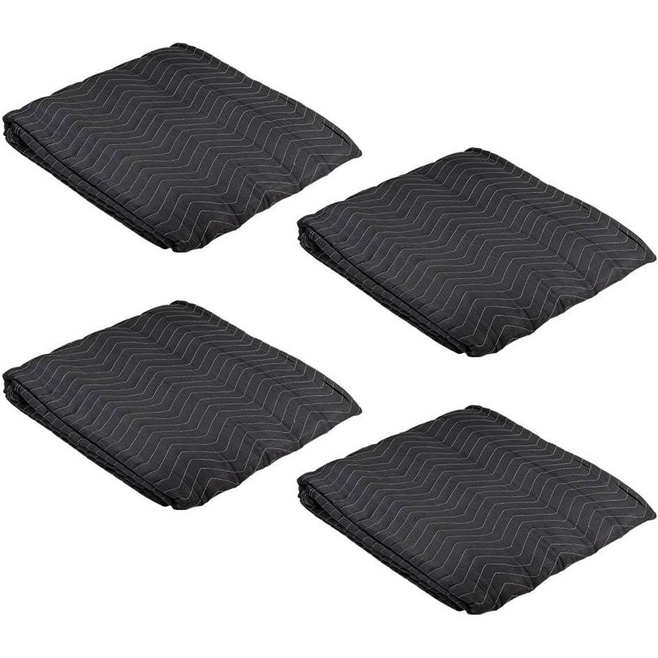 imageMytee Products Black Quilted and Padded Door Moving Cover  39x79 Polyester Washable and Reusable Furniture Door Blanket for Interior Exterior Use4  Pack