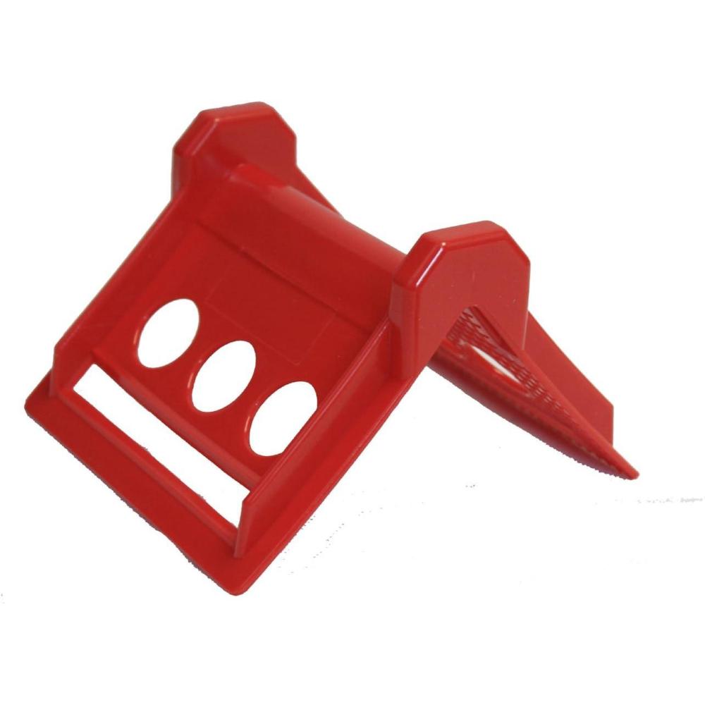 imageMytee Products V Shaped Board 4 Red Plastic Corner Edge Protectors for Cargo Loads  Tie Down Strap Guard for Winch Ratchet Straps on Flatbed Trailers  VStyle Tie Downs Edge Protectors