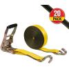 imageMytee Products 10 Pack 2 inch x30 ft Heavy Duty Ratchet Straps with Double J Hooks  10000 Lbs Breaking Strength Blue Tie Down Straps wWire Hooks for Industrial Use Trailers Truck CargoYellow