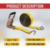 imageMytee Products 10 Pack 2 inch x30 ft Heavy Duty Ratchet Straps with Double J Hooks  10000 Lbs Breaking Strength Blue Tie Down Straps wWire Hooks for Industrial Use Trailers Truck CargoYellow