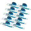 imageMytee Products 10 Pack 2 inch x30 ft Heavy Duty Ratchet Straps with Double J Hooks  10000 Lbs Breaking Strength Blue Tie Down Straps wWire Hooks for Industrial Use Trailers Truck CargoBlue
