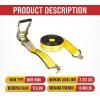 imageMytee Products 10 Pack 2 inch x30 ft Heavy Duty Ratchet Straps with Double J Hooks  10000 Lbs Breaking Strength Blue Tie Down Straps wWire Hooks for Industrial Use Trailers Truck CargoYellow