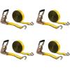 imageMytee Products 10 Pack 2 inch x30 ft Heavy Duty Ratchet Straps with Double J Hooks  10000 Lbs Breaking Strength Blue Tie Down Straps wWire Hooks for Industrial Use Trailers Truck CargoYellow