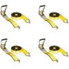 imageMytee Products 10 Pack 2 inch x30 ft Heavy Duty Ratchet Straps with Double J Hooks  10000 Lbs Breaking Strength Blue Tie Down Straps wWire Hooks for Industrial Use Trailers Truck CargoYellow