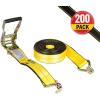 imageMytee Products 10 Pack 2 inch x30 ft Heavy Duty Ratchet Straps with Double J Hooks  10000 Lbs Breaking Strength Blue Tie Down Straps wWire Hooks for Industrial Use Trailers Truck CargoYellow