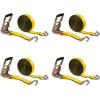 imageMytee Products 10 Pack 2 inch x30 ft Heavy Duty Ratchet Straps with Double J Hooks  10000 Lbs Breaking Strength Blue Tie Down Straps wWire Hooks for Industrial Use Trailers Truck CargoYellow