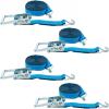 imageMytee Products 10 Pack 2 inch x30 ft Heavy Duty Ratchet Straps with Double J Hooks  10000 Lbs Breaking Strength Blue Tie Down Straps wWire Hooks for Industrial Use Trailers Truck CargoBlue