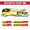 imageMytee Products 10 Pack 2 inch x30 ft Heavy Duty Ratchet Straps with Double J Hooks  10000 Lbs Breaking Strength Blue Tie Down Straps wWire Hooks for Industrial Use Trailers Truck CargoYellow