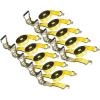 imageMytee Products 10 Pack 2 inch x30 ft Heavy Duty Ratchet Straps with Double J Hooks  10000 Lbs Breaking Strength Blue Tie Down Straps wWire Hooks for Industrial Use Trailers Truck CargoYellow