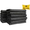 imageMytee Products 12 Pack 80 x 72 Black Moving Blankets 40 lbdz Weight  NonWoven Polyester Furniture Moving Pads for Protection in Moving or StorageBlack