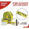 imageMytee Products 2 Pack 2 Inch x 27 FT Blue Ratchet Strap with J Hooks  10000 Lbs Breaking Strength  Heavy Duty Tie Down Cargo Truck Straps with Wire Hooks for Flatbed Truck Trailers PickupYellow