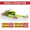 imageMytee Products 2 Pack 2 in x 15 ft Ratchet Straps with Wire Hook  Safety Green Flatbed Truck Tie Down 3333 lbs  WLLHI Viz Green