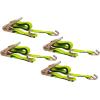 imageMytee Products 2 Pack 2 in x 15 ft Ratchet Straps with Wire Hook  Safety Green Flatbed Truck Tie Down 3333 lbs  WLLHI Viz Green