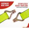 imageMytee Products 2 Pack 2 in x 15 ft Ratchet Straps with Wire Hook  Safety Green Flatbed Truck Tie Down 3333 lbs  WLLHI Viz Green