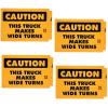 imageMytee Products 2 Pack Caution This Truck Makes Wide Turns Decal Sign  1134x1714 High Visibility UV Resistant SelfAdhesive Vinyl Vehicle Sticker Trailer Label1134x1714