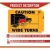 imageMytee Products 2 Pack Caution This Truck Makes Wide Turns Decal Sign  1134x1714 High Visibility UV Resistant SelfAdhesive Vinyl Vehicle Sticker Trailer Label1134x1814