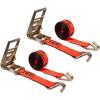 imageMytee Products 2 Pack Ratchet TieDown Straps with Wire Hook 3 x 30 Yellow Ratchet Strap  15000 Lbs Breaking Strength  Heavy Duty TieDown Ratchet Straps for Flatbed Truck Trailers PickupRed