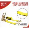 imageMytee Products 2 Pack Ratchet TieDown Straps with Wire Hook 3 x 30 Yellow Ratchet Strap  15000 Lbs Breaking Strength  Heavy Duty TieDown Ratchet Straps for Flatbed Truck Trailers PickupYellow