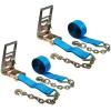 imageMytee Products 3 in x 30 ft Ratchet Strap with Chain AnchorBlue