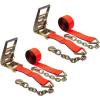 imageMytee Products 3 in x 30 ft Ratchet Strap with Chain AnchorRed