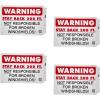 imageMytee Products 4 Pack 1175x1725 Warning  Stay Back 200 Ft Not Responsible For Broken Windshields SelfAdhesive Decals Truck Sign UV Resistant and Laminated Clear Visibility Trailer LabelStay Back 200 FT