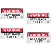 imageMytee Products 4 Pack 1175x1725 Warning  Stay Back 200 Ft Not Responsible For Broken Windshields SelfAdhesive Decals Truck Sign UV Resistant and Laminated Clear Visibility Trailer LabelStay Back 100 FT