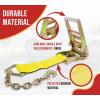 imageMytee Products 4 Pack 4 Ratchet wChain Anchor No Strap2 Yellow w Chain Anchor