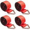 imageMytee Products 4 Pack 4 in x 30 ft Winch Straps w D RingRed