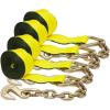 imageMytee Products 4 Pack 4 x 30 Winch Straps wChain WLL 5400 Flatbed Tie Down StrapYellow