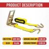 imageMytee Products Ratchet TieDown Straps with Wire Hook 3 x 30 Yellow Ratchet Strap  15000 Lbs Breaking Strength  Heavy Duty TieDown Ratchet Straps for Flatbed Truck Trailers Pickup1  Pack