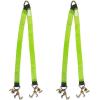 imageMytee Products Tow Straps V Bridle 3 x 36 wRTJ Clusters Hi VIZHI Abrasion Green Webbing 5400 lbs WLL  Recovery V Strap wReinforced Webbing for Towing Wrecker Rollback Car Hauler2  Pack